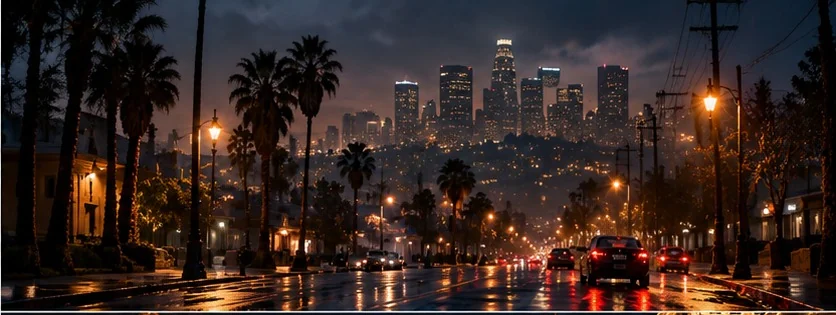 Los Angeles — illustrated campaign cityscape